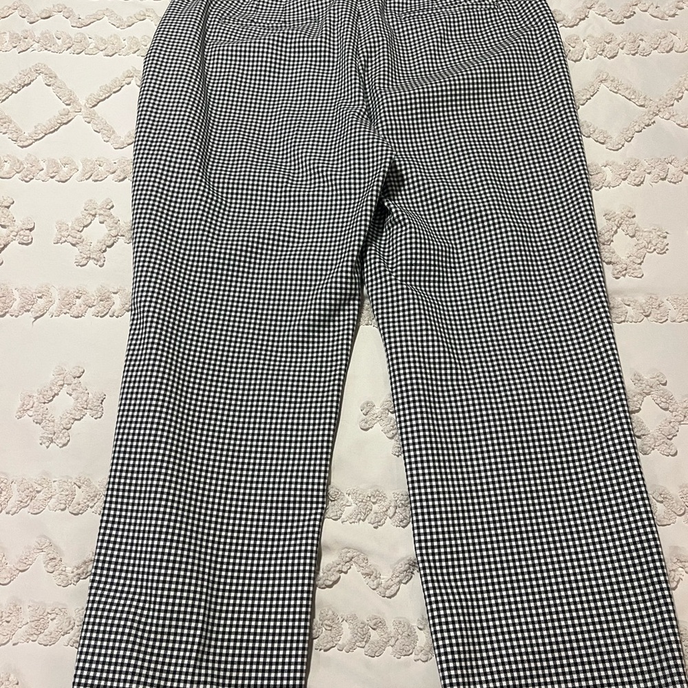 Joie Women's Black and White Checkered Trousers